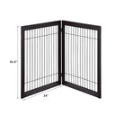 unipaws Pet Playpen with Wood and Wire, 6 Panels Extra Wide Freestanding Walk Through Dog Gate with 4 Support Feet, Foldable Stairs Barrier Pet Exercise Pen for Dogs Cats