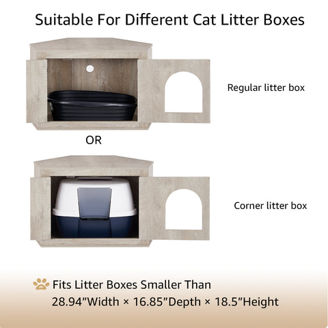 Unipaws Corner Cat Litter Box Enclosure with Cat Tree Tower