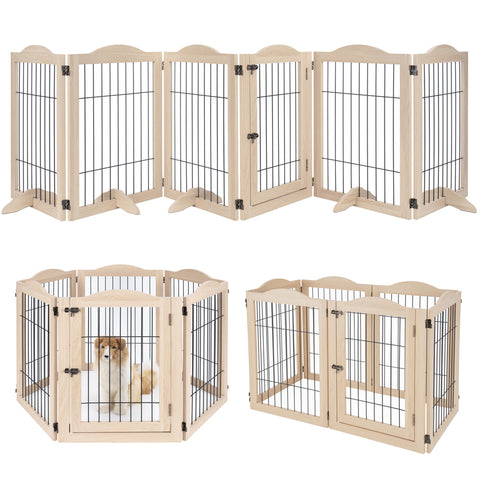 Unipaws Wood and wire Pet Playpen-5 Support feet