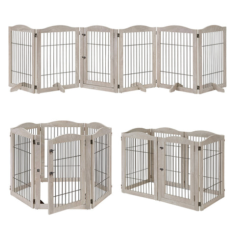 Unipaws Wood and wire Pet Playpen-5 Support feet