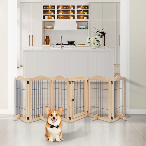 Unipaws Wood and wire Pet Playpen-5 Support feet