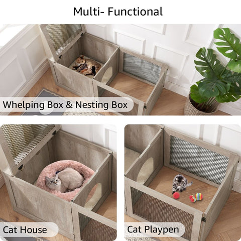 Unipaws 3 in 1 Mutil Purpose Cat Birthing Nesting Box