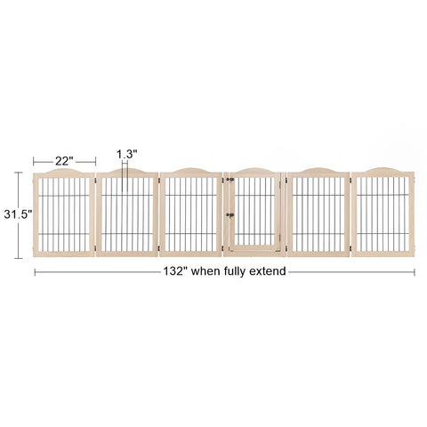 Unipaws Wood and wire Pet Playpen-5 Support feet