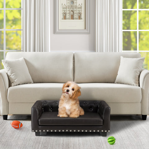 Unipaws Premium Leather Dog Bed