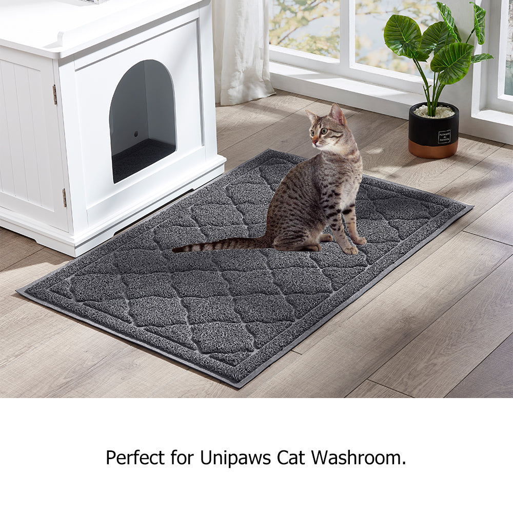 unipaws Cat Litter Trapping Mat, Litter Box Scatter Control Pad, Litter Free Floors and Urine Waterproof, Gentle on Paws, No Phthalate