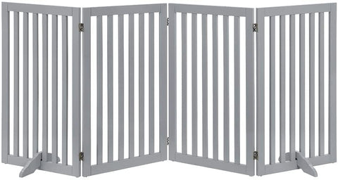 unipaws Classic 36" Tall Large Dog Gate Pet Barrier For House - Grey