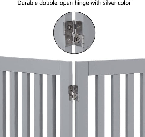 unipaws Classic 36" Tall Large Dog Gate Pet Barrier For House - Grey